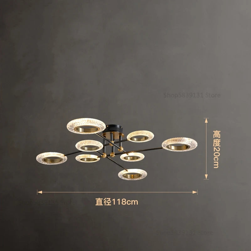 Copper LED ceiling light with high transmission PMMA shade - vue 7 sur 8