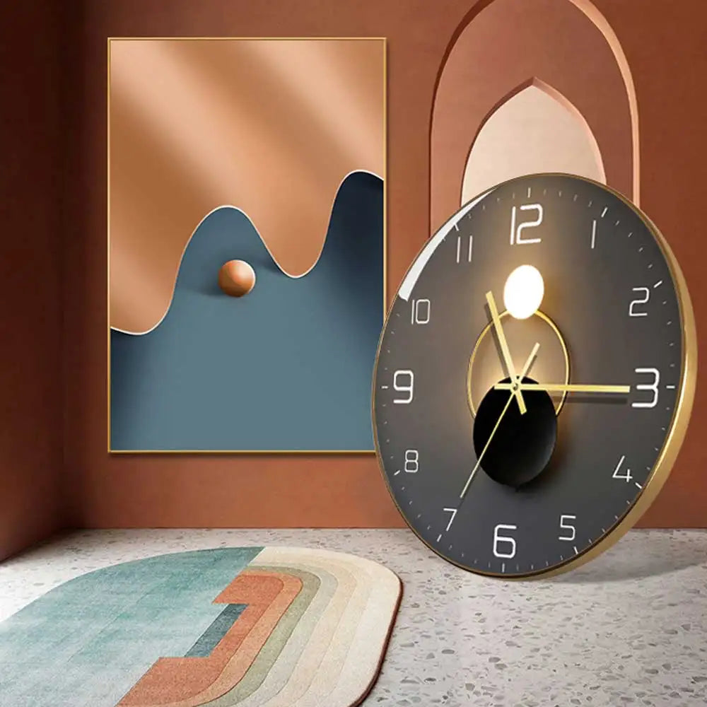 modern design creative geometric decorative glass wall clock