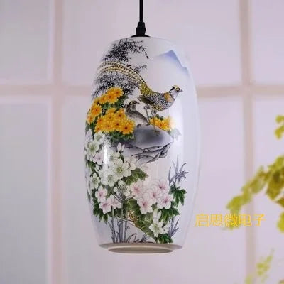 Chinese ceramic pendant light - vue 11 sur 30