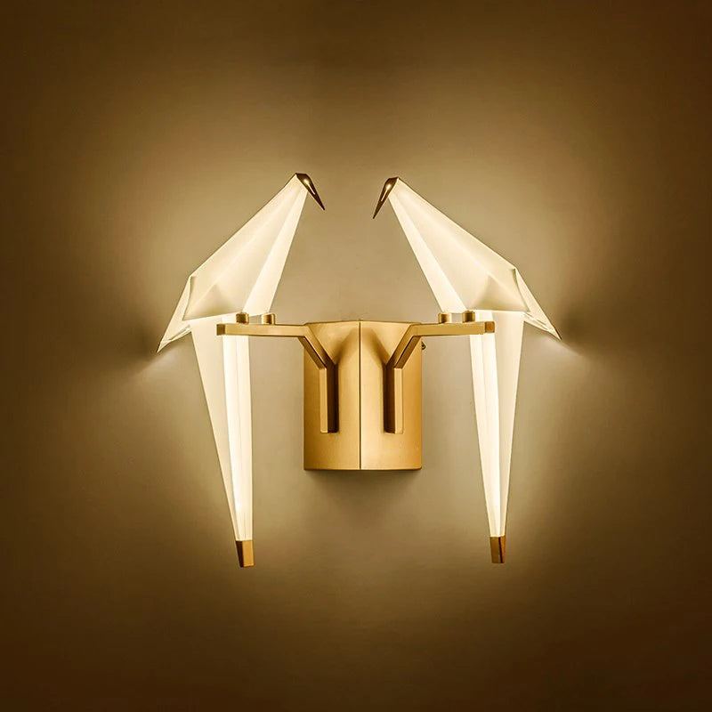 Postmodern iron and acrylic lamp for bird lovers