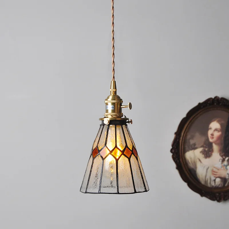 Retro glass pendant light for bar and restaurant decor - vue 13 sur 14