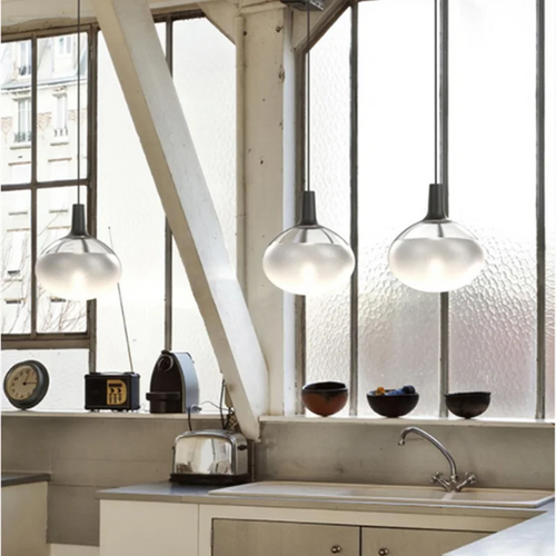 Italian design glass pendant light for modern interiors - vue 2 sur 9