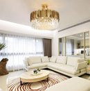 Modern crystal chandelier with large LED pendant lamp