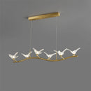 modern luxury crystal chandelier with led bird lamp
