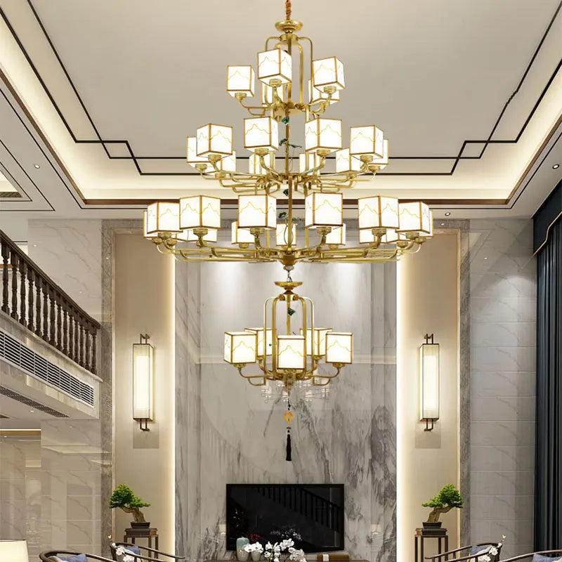 Classic gold Chinese chandelier for elegant interiors - vue 5 sur 12