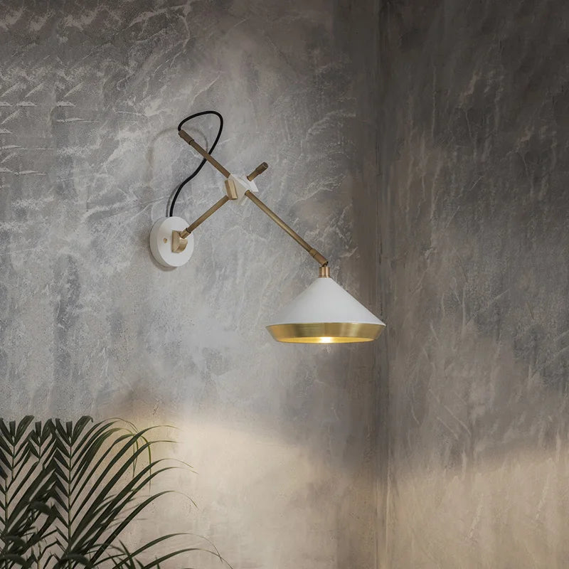 Modern Nordic iron swing arm wall light