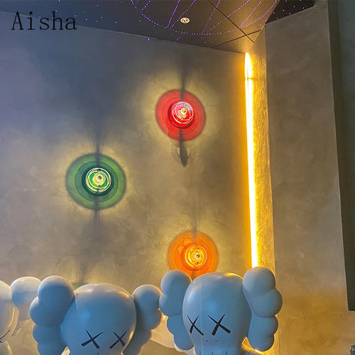 Retro style UFO acrylic wall light with LED - vue 6 sur 13