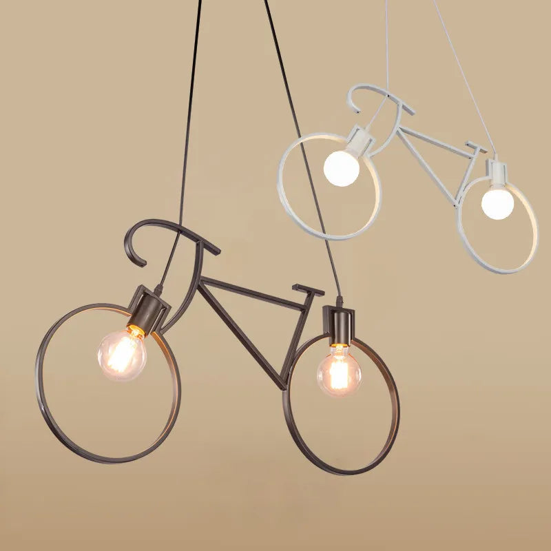 Industrial bicycle iron pendant light