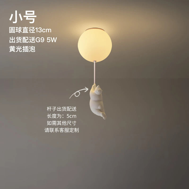 Animated bear LED ceiling light for children's bedrooms and living room decor