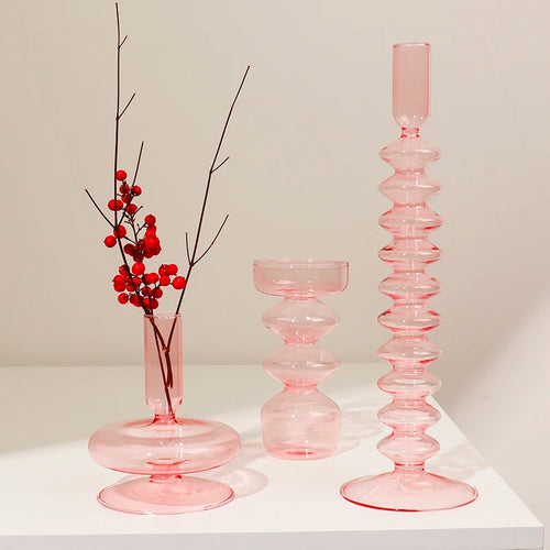 Classic retro glass candle holders for wedding and home decoration - vue 4 sur 17