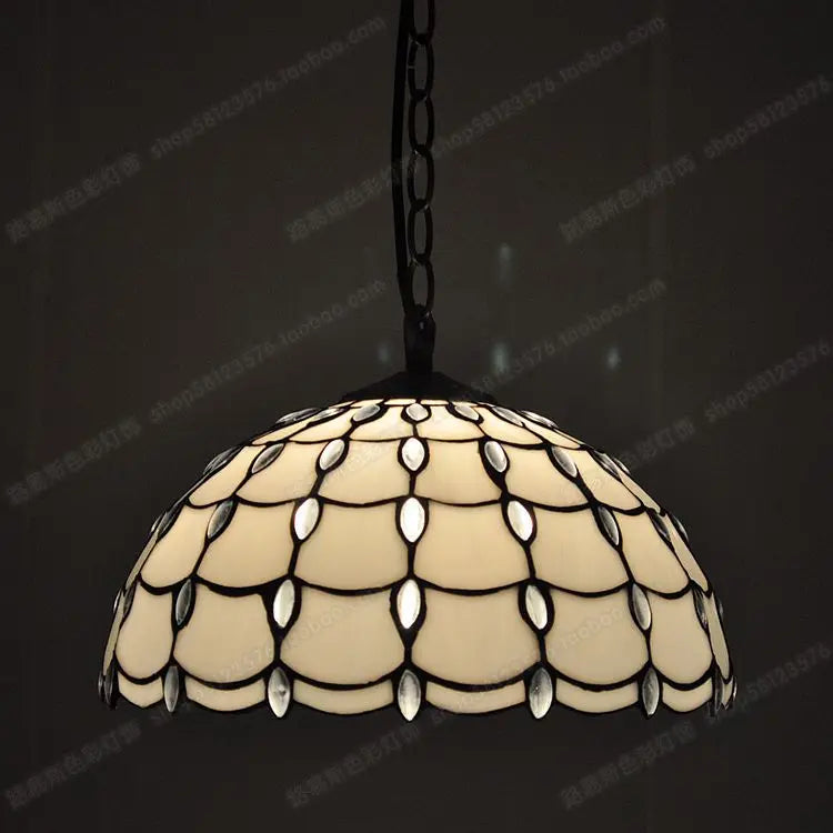 Antique Tiffany chandelier for restaurant, café, bar and hallway - vue 17 sur 19