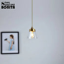 Elegant and luxurious retro brass and glass pendant light