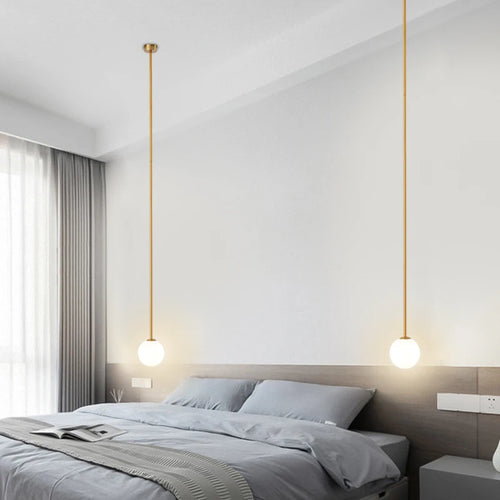 Creative Nordic milky glass pendant lights for bar lighting - vue 4 sur 11