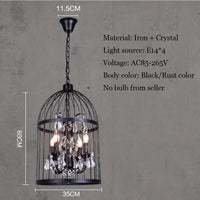 Vintage crystal bird cage chandelier for bar or restaurant