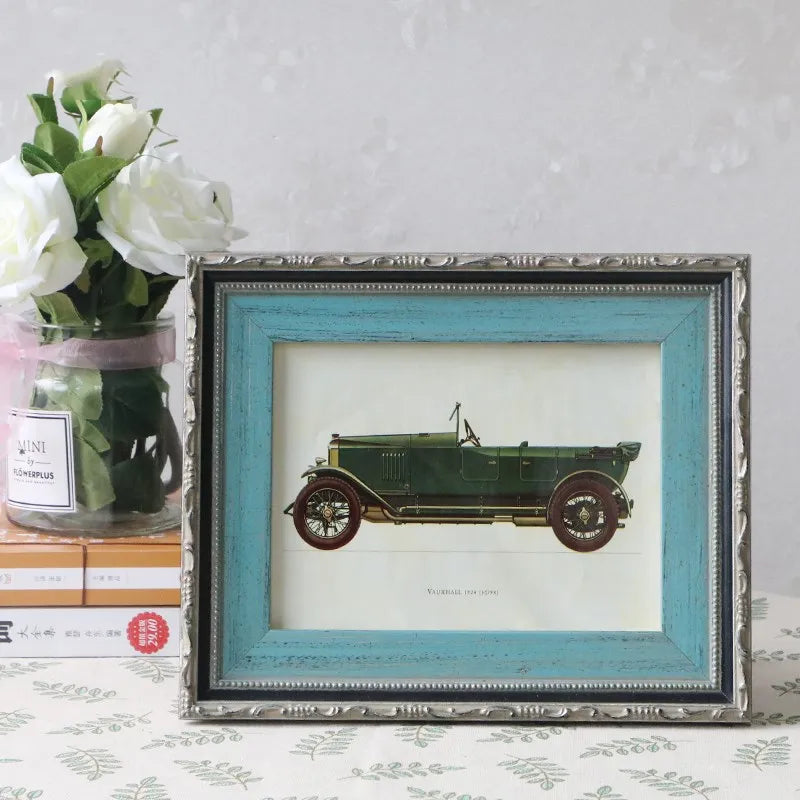 Retro solid wood photo frame for family décor - vue 6 sur 7