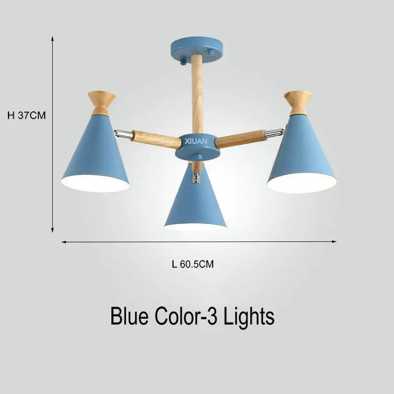 Nordic wooden pendant light for interior decor - vue 20 sur 26