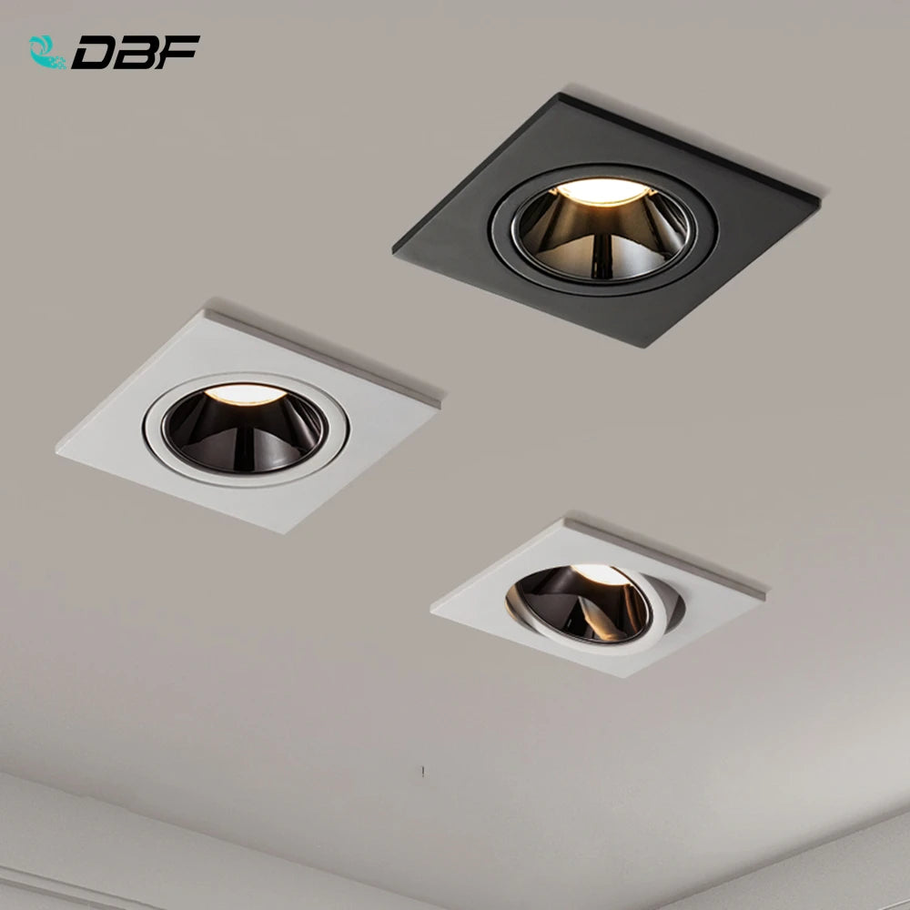 Adjustable angle recessed spotlight for indoor lighting