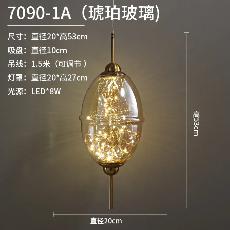 Creative modern glass pendant light for bars and shops