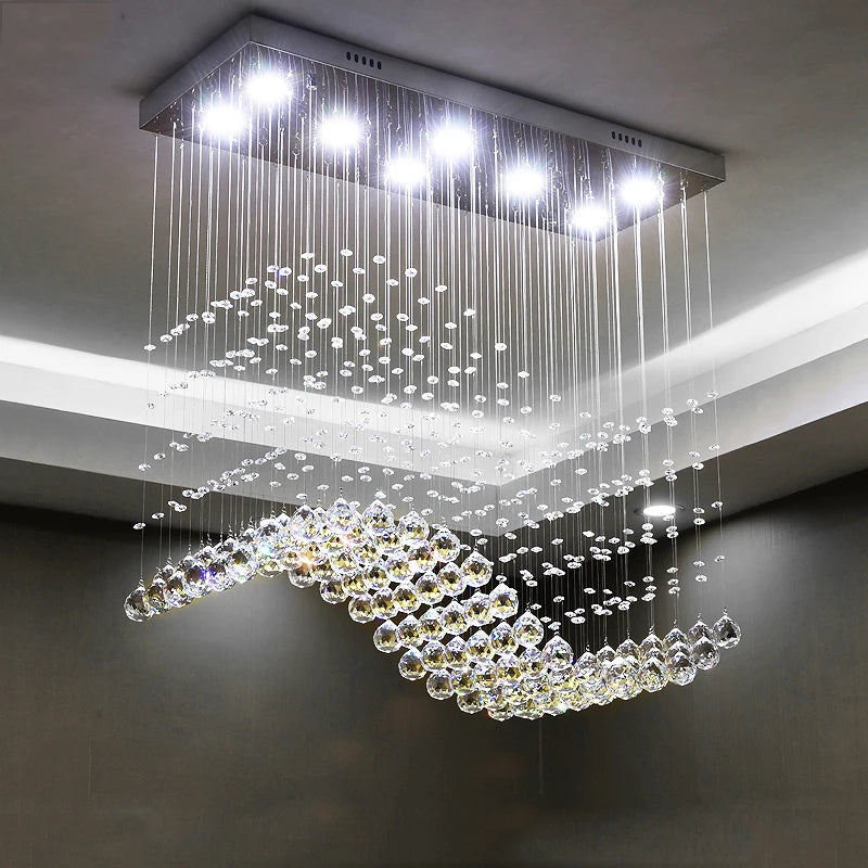 Rectangular crystal lamp for modern bar and restaurant - vue 6 sur 6