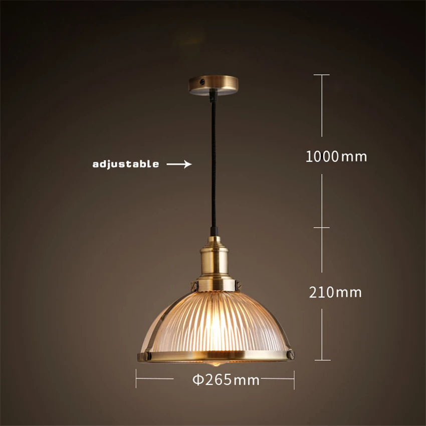 Vintage clear glass hanging lamp for nostalgic ambience - vue 6 sur 7