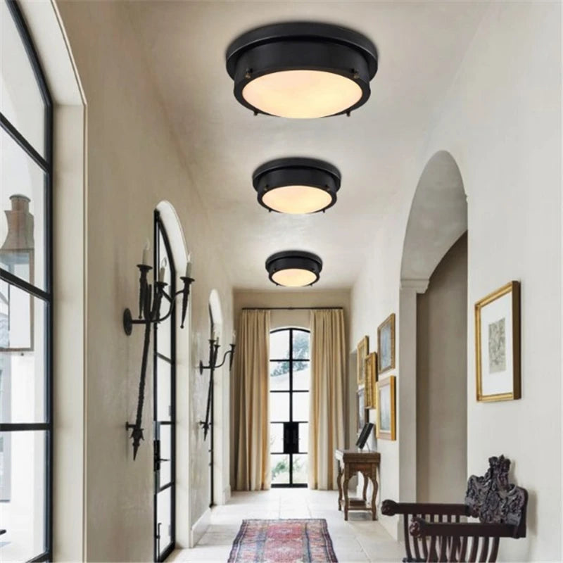 Retro vintage industrial ceiling light for indoor and outdoor use - vue 3 sur 6