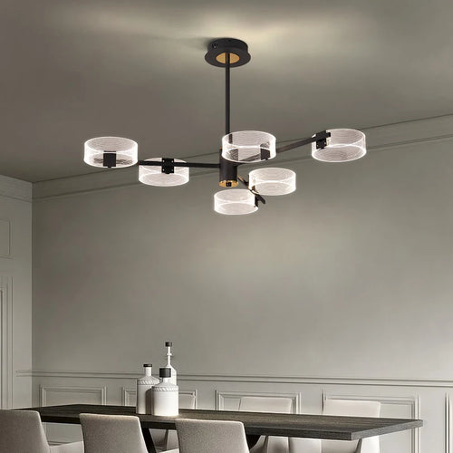 Industrial acrylic LED chandelier for decorative indoor lighting - vue 3 sur 13