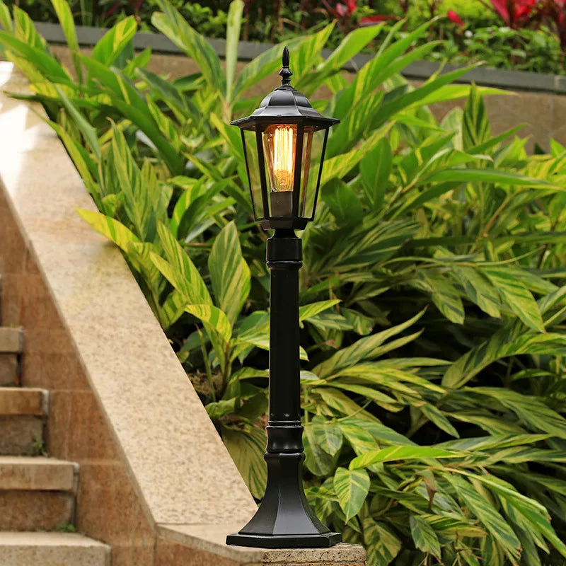 Retro outdoor garden lamp for outdoor spaces and pathways