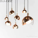 Nordic luxury ball chandelier in electroplated finish postmodern pendant light