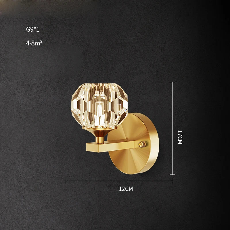 Postmodern copper and crystal LED wall light - vue 15 sur 22