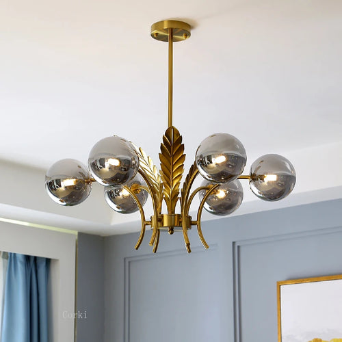 modern glass chandelier minimalist design for elegant interior - vue 2 sur 10