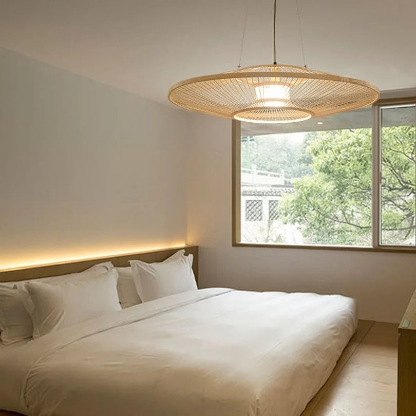 Modern Chinese-style bamboo pendant light for restaurants and kitchens
