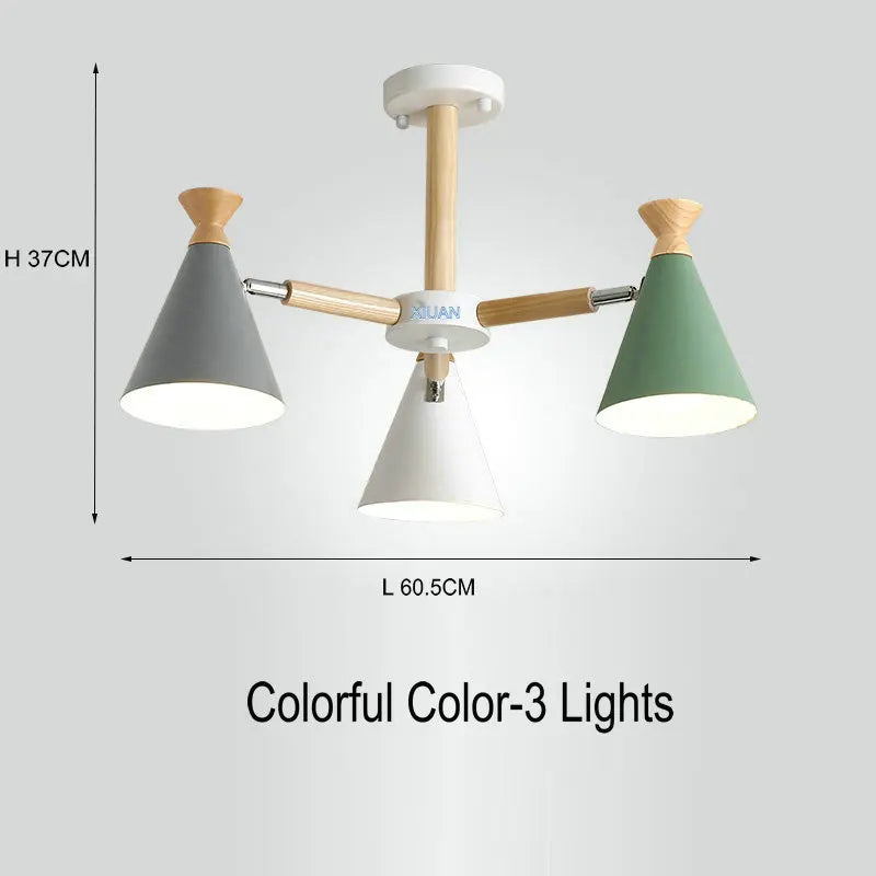 Nordic wooden pendant light for interior decor - vue 24 sur 26