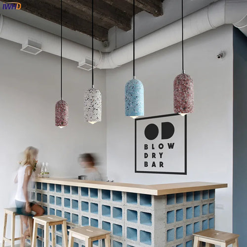 Modern nordic cement pendant light for bright interiors - vue 7 sur 9