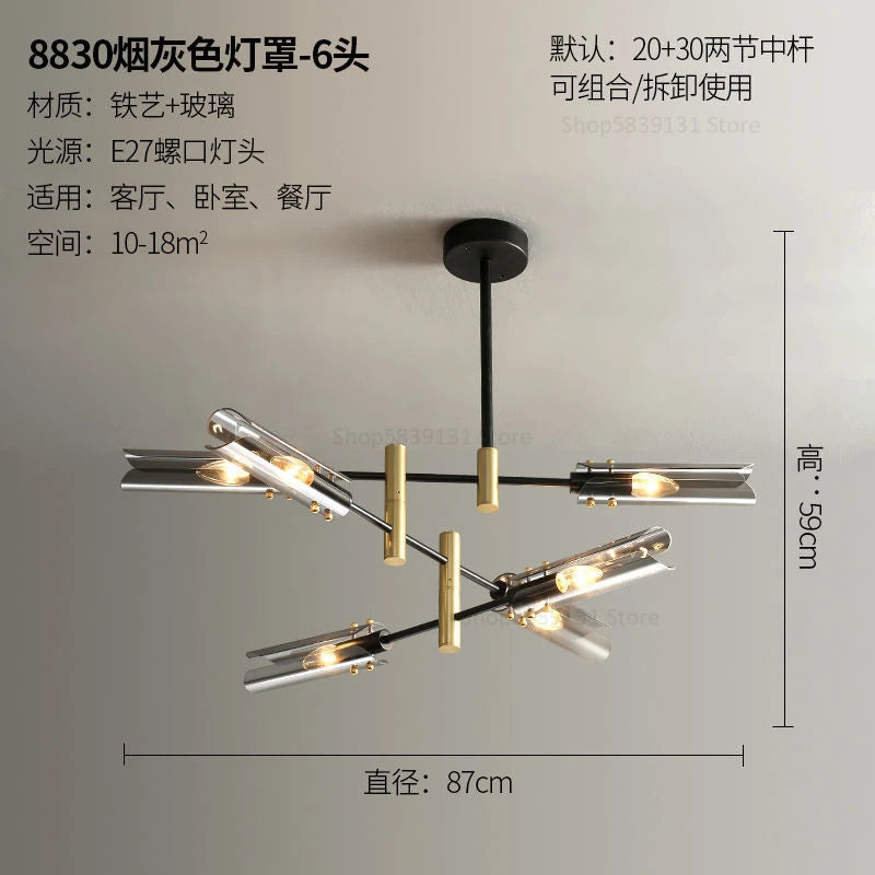 Nordic glass chandelier with creative design