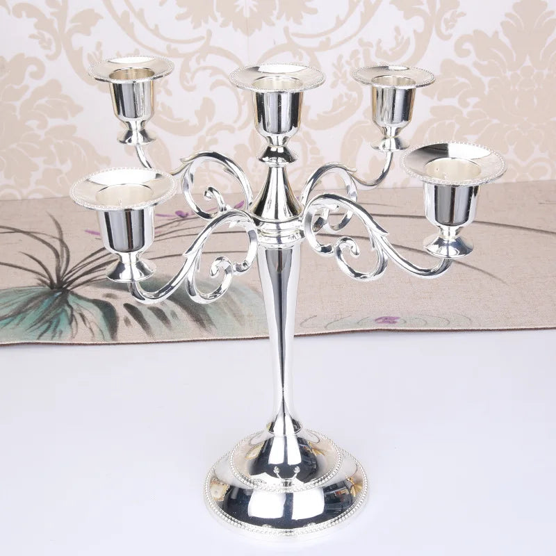 Retro five-arm candle holder for romantic home decor