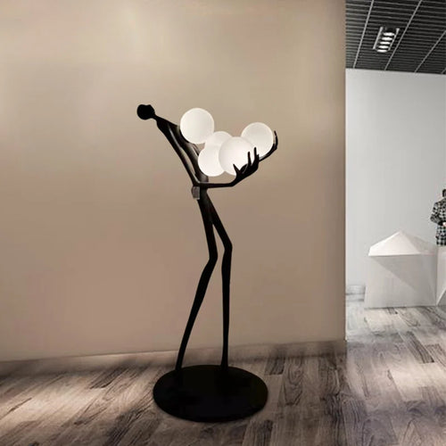 Postmodern resin and glass floor lamp with elegant design - vue 3 sur 9