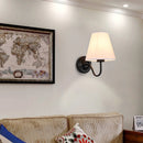 American retro fabric wall light with European LED lampshade
