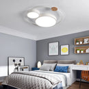 Nordic LED ceiling light with round macaron design in acrylic and wood