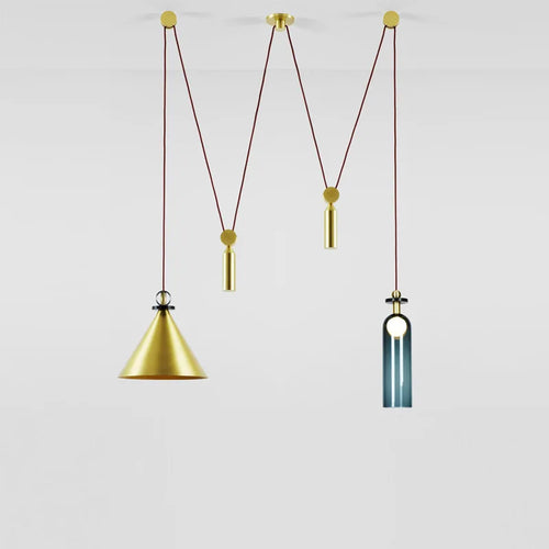 Glass and metal pendant light for modern interior decor - vue 4 sur 25