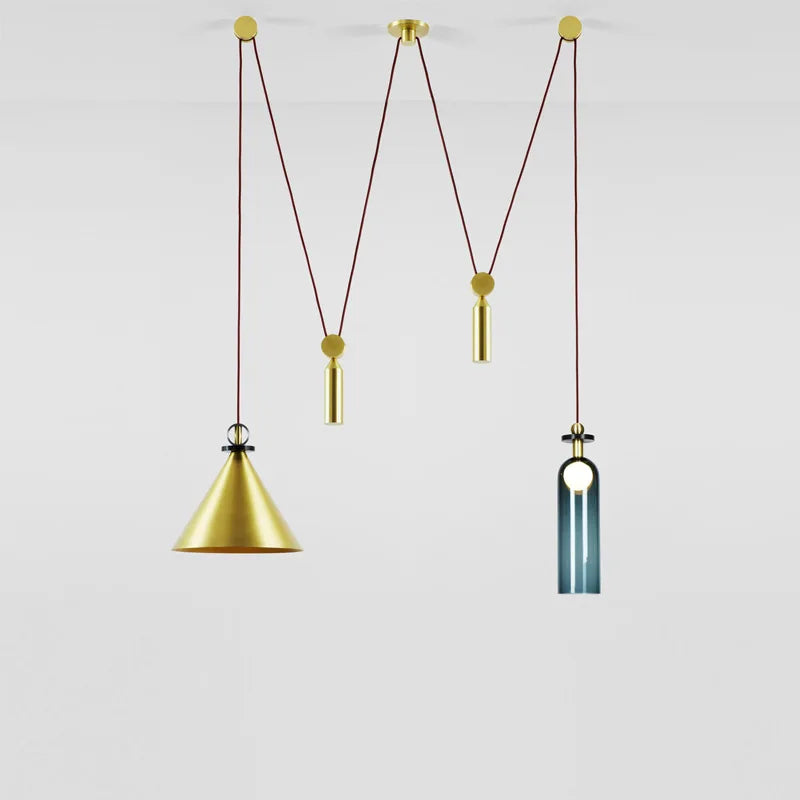 Glass and metal pendant light for modern interior decor - vue 3 sur 25