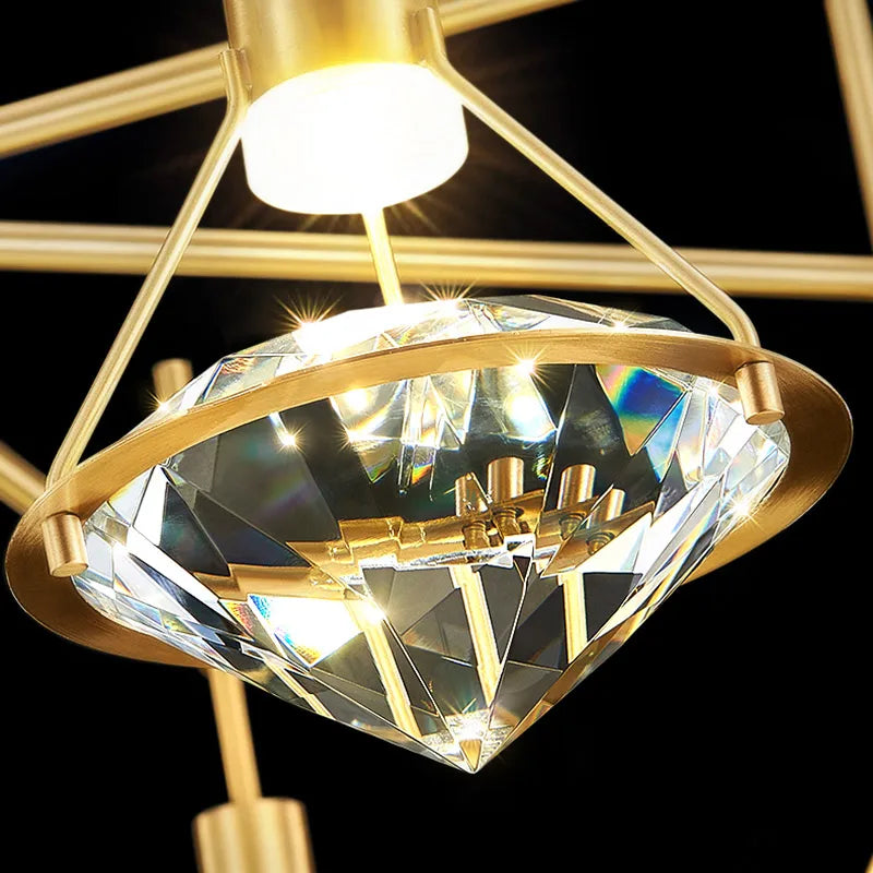 Customisable postmodern crystal LED chandelier - vue 5 sur 10