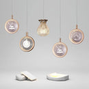 Modern Nordic style gold crystal LED pendant light