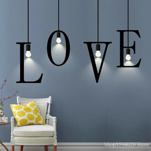 Nordic DIY Love decorative pendant light for loft and bar - vue 3 sur 29