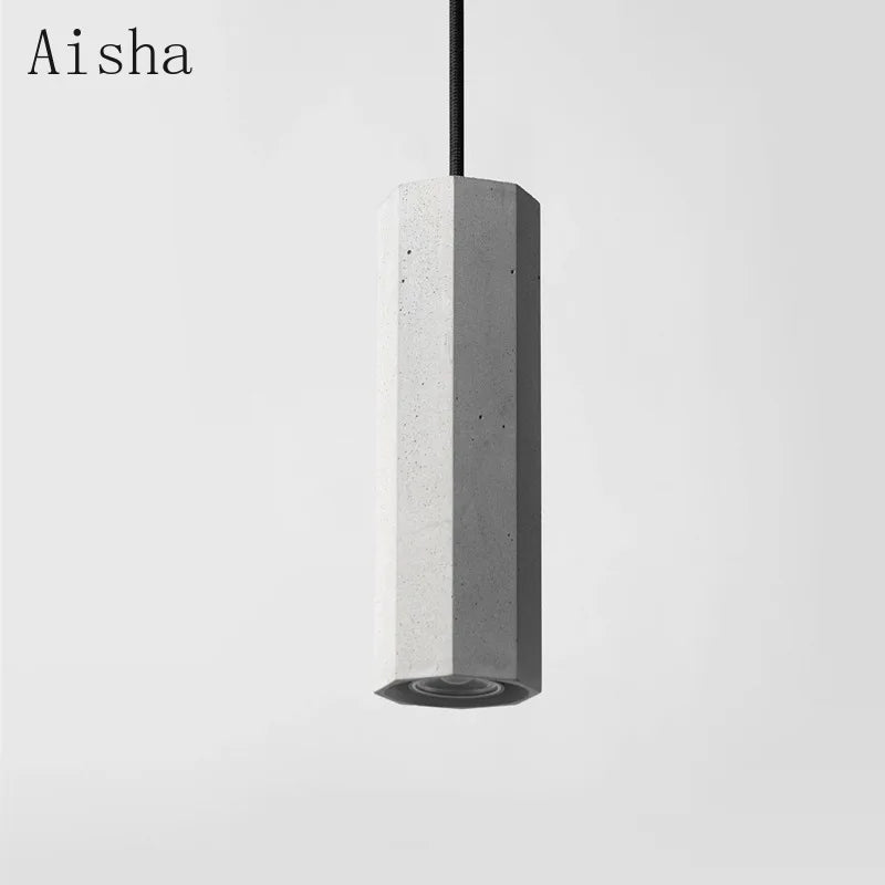 Octagonal cement pendant light for modern industrial decor