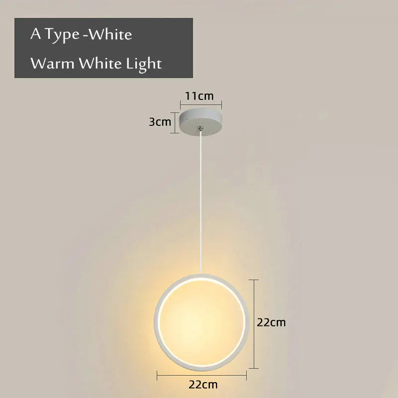 Modern round pendant light for lateral LED lighting - vue 8 sur 12