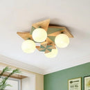 Modern Japanese Makaron wooden children's ceiling light