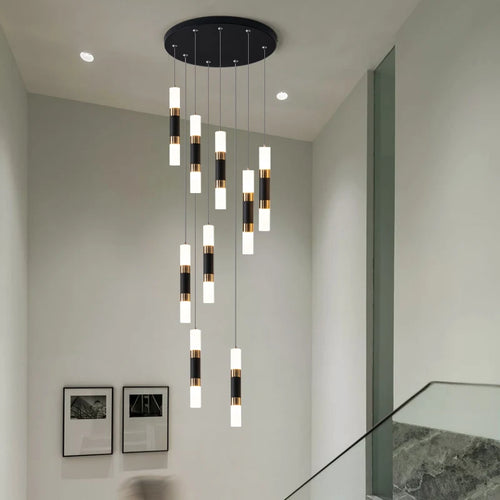 Modern metal pendant light with minimalist style for elegant interiors - vue 3 sur 12