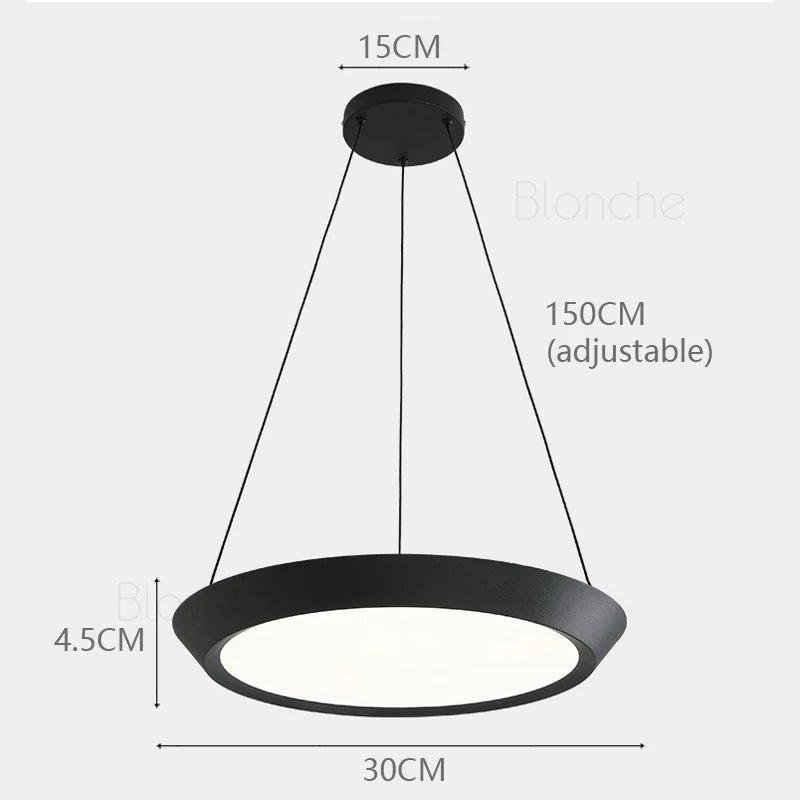 Modern round LED pendant light for decorative indoor lighting
