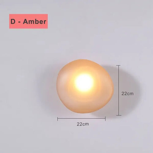Modern nordic LED wall light pebble design for bedroom and staircase - vue 22 sur 21