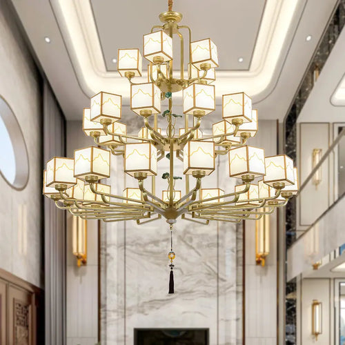 Classic gold Chinese chandelier for elegant interiors - vue 5 sur 12